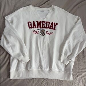 Hollister White Gameday Oversized Sweatshirt
